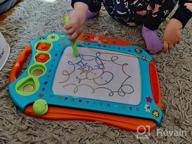 img 1 attached to Chuchik Large Magnetic Drawing Board And Travel Size Doodle Board Set For Kids And Toddlers In Orange-Blue. Perfect For Drawing And Writing Practice. Ideal For Ages 1-3. review by Lawrence Feldman