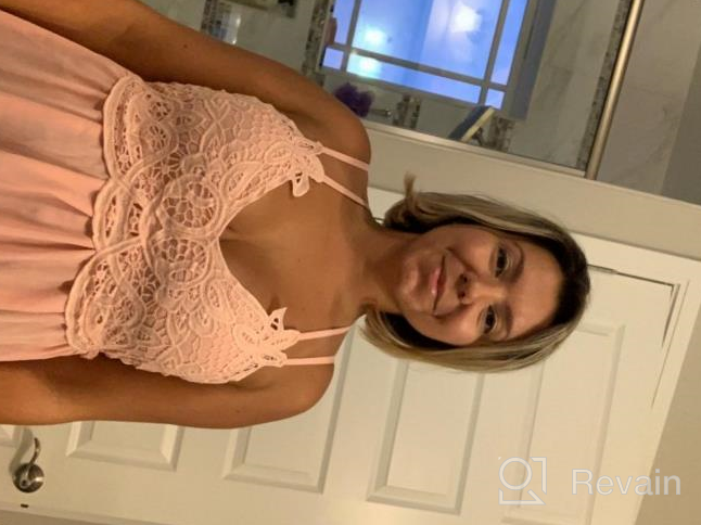 img 1 attached to Stylish Lace V-Neck Chiffon Cami Tank Top With Spaghetti Straps - Sleeveless Women'S Shirts By Feager review by Marc Cahoon