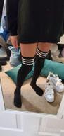 img 1 attached to Striped Thigh High Socks For Women: Comfortable And Cosplay-Ready review by Isaac Cahill