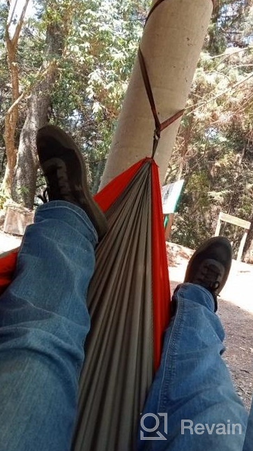 img 1 attached to Grassman Camping Hammock Double & Single Portable Hammock With Tree Straps, Lightweight Nylon Parachute Hammocks Camping Accessories Gear For Indoor Outdoor Backpacking, Travel, Hiking, Beach review by Jontrell Fernandes