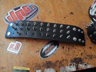 img 1 attached to HZMAN Wide Strap Leather Bracelet - Unisex Black Metal Spike Studded Punk Rock Biker Jewelry (5cm Wide - Spike Black) review by Ryan Hill