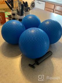 img 4 attached to Official Size Playground Dodgeball Pack With Pump - 8.5-Inch Balls For Handball, Schools, And Camps