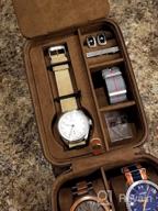 img 1 attached to 5-Watch Travel Case Storage Organizer: Tough Portable Protection For Watches Up To 50Mm - ROTHWELL (Black/Red) review by Kevin Tompkins