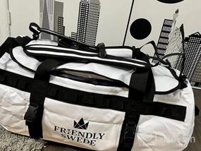 img 8 attached to Спортивная сумка SANDHAMN - водостойкая спортивная и дорожная сумка с ремнями для рюкзака - 60 л желтая сумка Weekender для мужчин и женщин от The Friendly Swede