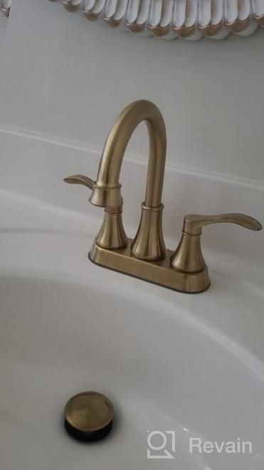 img 1 attached to 🚰 TRUSTMI Brushed Gold Bathroom Faucet: 2 Handle Lavatory Sink Faucet with Pop Up Drain and Water Supply Lines review by Lee Wilson