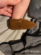 img 1 attached to Adorable And Comfortable Baby Moccasins: Delebao Soft Sole Tassel Crib Shoes review by Shane Bullion