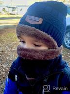 img 1 attached to Wilker 2Pcs Kids Winter Hats and Scarf Set with Cozy Fleece Lining, Ideal for Boys and Girls aged 5-14 review by Kathy Morales