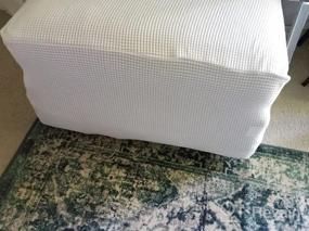 img 5 attached to Grey Sofa Slipcover: H.VERSAILTEX Stretch Thick Soft Ottoman And Seat Cushion Cover For L Shaped 56"-75" Rectangle Seats