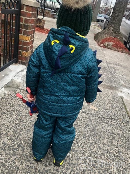 img 1 attached to Carter's Little Character Snowsuit: Roar into Style with Dinosaur Boys' Clothing review by Jeff Pfaff