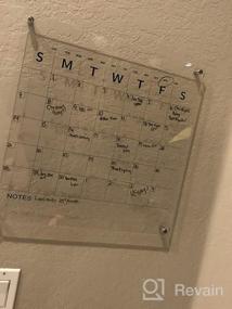 img 5 attached to MDesign Modern Acrylic Calendar For Wall With Dry Erase Marker - Wall Mount Monthly Planner Board For Home, Office, Kitchen - 11.81" Square - Clear/Black Print With Chrome Finish Mounting Hardware