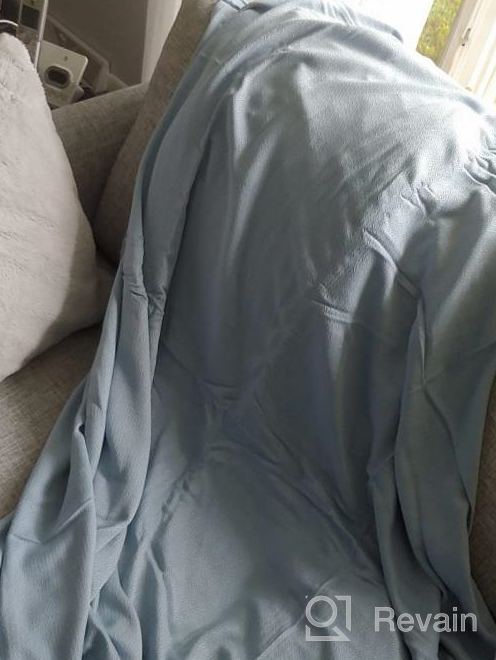 img 1 attached to Breathable Bamboo Cooling Blanket By LUXEAR - Perfect For Hot Sleepers, Night Sweats And All Seasons. Ultra-Soft And Lightweight, Featuring Arc-Chill And Q-Max>0.3 Technology. review by Steven Hanson