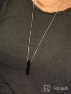 img 1 attached to Minimalistic Stone Bar Pendant Necklace For Women And Men By COAI review by Jennifer Hill