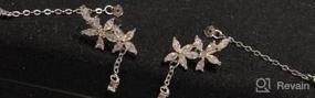 img 5 attached to 925 Sterling Silver CZ Flower Wrap Earrings Dangle Chain Women Bridal Wedding Engagement Drop