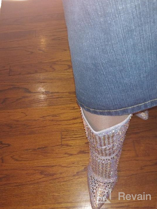 img 1 attached to Shine & Step Out In Style With Aquapillar Women'S Rhinestone Studded Stiletto Bootie! review by Julie Lemus