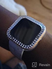 img 8 attached to Surace, совместимый с чехлом Fitbit Versa 3, защитный чехол Bling Crystal Diamond Frame, совместимый с смарт-часами Fitbit Versa 3 (3 упаковки, черный / серебристый / прозрачный)
