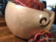 картинка 1 прикреплена к отзыву INTAJ Rosewood Yarn Bowl - Миска для вязания из пряжи ручной работы - Рождественский подарок - Деревянная чаша для вязания спицами и крючком (X-Large - 7X4 ", White Patch) от Justin Bishop