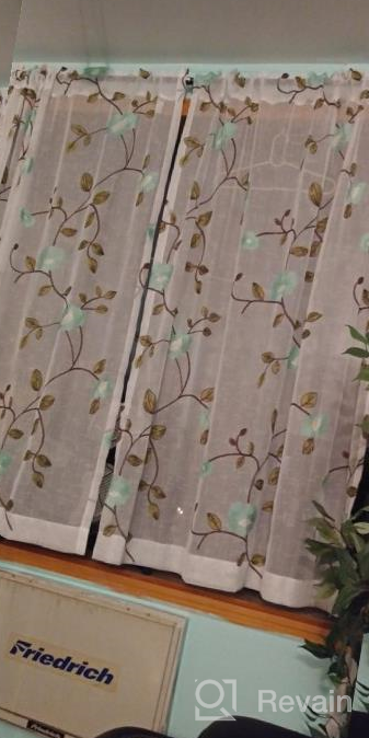 img 1 attached to Chic Floral Embroidered Grommet Curtains, 84 Inch Length - Keep Privacy And Style With VOGOL'S Pastoral Window Drapes For Living Room And Bedroom - Set Of 2 Panels, W52 X L84 review by Jeremy Mondragon