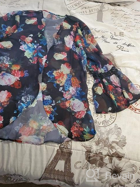 img 1 attached to Women'S Summer Chiffon Floral Kimono Cardigan Cover Up Blouse Top Loose Casual review by Richard Carroll