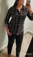 img 1 attached to Stylish And Comfortable: Women'S Roll-Up Plaid Shirt With Collared Button-Down Design review by Matthew Guiney