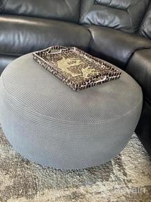 img 5 attached to Protect Your Ottoman In Style With H.VERSAILTEX Stretch Ottoman Cover - Fits 20"-23" Diameter, Dove