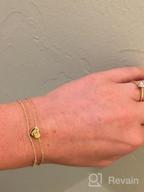 картинка 1 прикреплена к отзыву Тонкие браслеты с инициалами в виде сердечка Turandoss: персонализированное ювелирное изделие из позолоченного золота 14К для женщин и девочек. от Katherine Treadwell