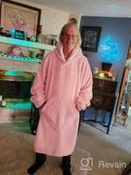 img 1 attached to Stay Cozy And Stylish With BOBOR'S Oversized Sweatshirt Blanket In Blue - Perfect For Adults, Men, Women, And Kids! review by Richard Gallagher