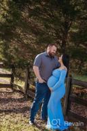 img 1 attached to Elegant Fitted Maternity Gown With Cross V Neck, Ruched Details, And Long Sleeves - Perfect For Pregnancy Photography Sessions review by Dan Ball