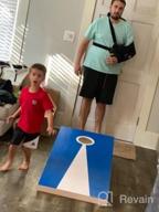 img 1 attached to Upgrade Your Outdoor Fun With GoSports' 4 Ft X 2 Ft Premium Wood Cornhole Set - Vintage Wood Designs review by Lawrence Feldman