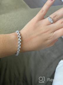 img 7 attached to Блестящий кристальный теннисный браслет с родовыми камнями - идеальный выбор для свадеб и повседневной носки.