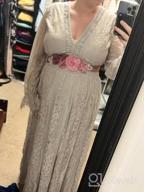img 1 attached to Elegant Boho Floral Lace V Neck Maxi Dress For Women - Perfect For Weddings & Cocktail Parties! review by Mary Brown