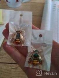 img 7 attached to 🐝 Honeybee Enamel Crystal Insect Brooch Pins: Stylish Jewelry for Girls and Women - Corsages, Scarf Clips