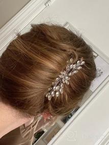 img 5 attached to Свадебные заколки для волос Yean со стразами и кристаллами, свадебные аксессуары для волос, модные аксессуары для волос для женщин и девочек (розовое золото)