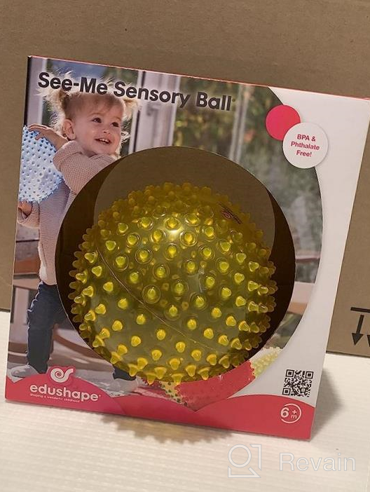 img 1 attached to Sensory Baby Ball By Edushape - 7 Inch Transparent Primary Color Ball For Enhanced Gross Motor Skills Development In Infants 6 Months & Up - Vibrant Colorful & Textured Ball For Babies - Single Pack review by Julio Black