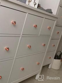 img 6 attached to Сверкающий набор из 20 ручек для шкафов из хрусталя 30 мм, элегантная ромбовидная форма из розового золота для шкафов, ванных комнат, дверей и ящиков шкафов и шкафов