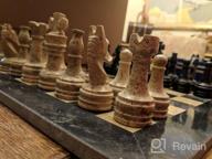 img 1 attached to 15" Handmade Marble Chess Set - Staunton & Ambassador Gift Style - Black/Fossil Coral review by Jeff Zamora