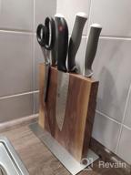 картинка 1 прикреплена к отзыву Organize Your Kitchen Knives And Utensils With Navaris Wood Magnetic Knife Block - Double Sided Magnetic Holder In Walnut Wood от Adam Rossi