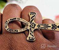 img 1 attached to RechicGu Egyptian Ankh Key of Life Ring: Cleopatra Adjustable Band with Ankara Hieroglyphic Carving, Symbolizing Protection and Amulet Jewelry review by Eric Budd