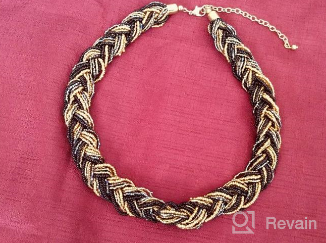 img 1 attached to Stunning RICHERA Hand Braided Short Choker Necklace: Perfect Party Wear Jewelry for Women and Girls review by Marcus Rash