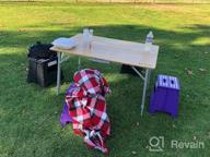 img 1 attached to Experience Ultimate Convenience With KingCamp Bamboo Folding Table For Camping And Picnic: Lightweight, Heavy Duty, And Adjustable Height Aluminum Frame review by Jesse Blair