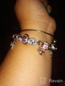 img 3 attached to 🌸 Pandora Bracelet Necklace - Flower Charms and Clover Charms | 925 Sterling Silver Daisy Cherry Flower, Butterfly, Four Leaf Clover, Golden Wings, Peace Dove Beads | Gifts for Sister, Mom, Girlfriend