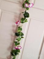 img 1 attached to 2Pcs 15Ft Morning Glory Artificial Vines - Perfect For Outdoor Wedding Hanging Baskets Decor! review by Rick Howlett