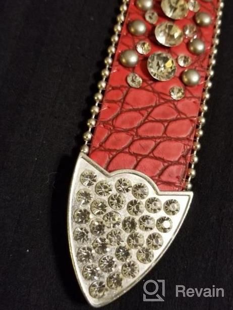 img 1 attached to Stylish Rhinestone Studded Leather Belt For Women - The Ultimate Fashion Accessory! review by Wade Brooks