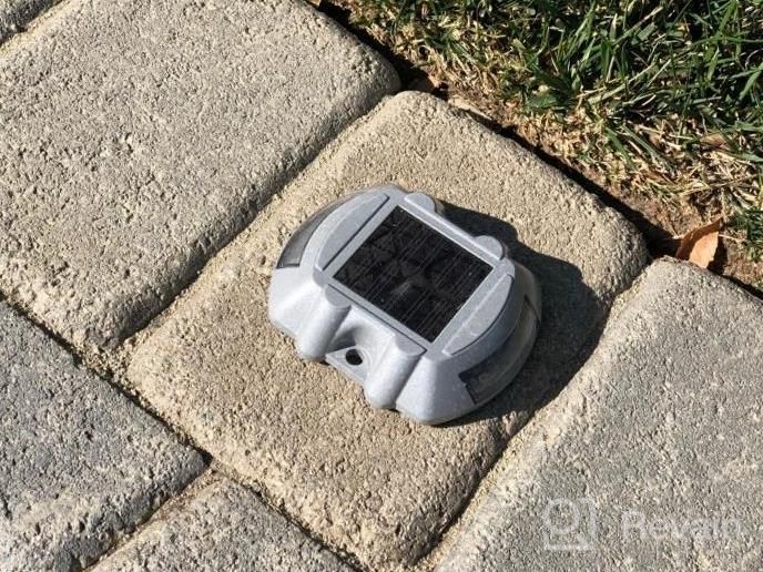 img 1 attached to 24-Pack Bright White Solar Driveway Lights With Screw - Waterproof Wireless Dock Lights For Path Warning, Garden, Walkway, Sidewalk, And Steps - 6 LED Solar Deck Lights By Happybuy review by Shawn Xayamonty