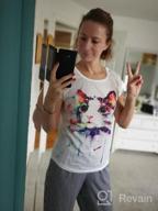 img 1 attached to Women'S Cat Graphic T-Shirt Top - Abstract Paint Splatter Casual Tee review by Tyra Simpson