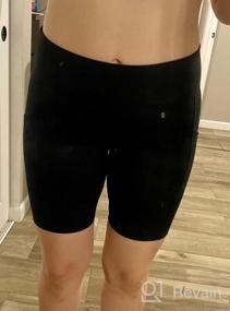 img 6 attached to Stay Comfortable And Stylish During Your Workouts With UBFEN'S High Waisted Compression Yoga Shorts With 3 Pockets For Women
