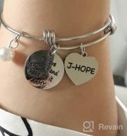 img 1 attached to G-Ahora BTS Bracelet Kpop Bangtan Boys Jewelry with Jimin, Jungkook, Jin, RM, SUGA, J-Hope, V - Best Gift for BTS Army review by Robert Morrison