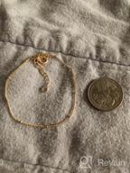 картинка 1 прикреплена к отзыву Тонкие браслеты с инициалами в виде сердечка Turandoss: персонализированное ювелирное изделие из позолоченного золота 14К для женщин и девочек. от Andrea Thomas