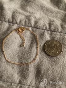 img 6 attached to Тонкие браслеты с инициалами в виде сердечка Turandoss: персонализированное ювелирное изделие из позолоченного золота 14К для женщин и девочек.