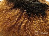 img 1 attached to BLY Mongolian Afro Kinky Curly Human Hair 3 Bundles (14 16 18Inches) Unprocessed Hair Weave Weft Big Hair For Black Women Natural Color review by Martha Lieras