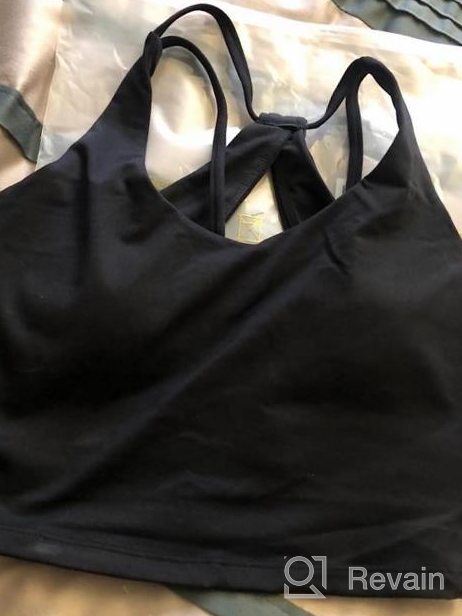 img 1 attached to Medium-Support Longline Yoga Crop Top Camisole With Wirefree And Padded Strappy Racerback For Women'S Workout - TrainingGirl Sports Bra review by Caleb Olsen